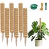 Veebmys Paletto Monstera, 6 Pezzi 40cm in Fibra di Cocco, con 2m Corda Canapa, 2m Velcro, 20 Fascette a Forma di Pesce, Espandibile Sostegno per Piante Rampicanti (6)