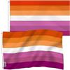 Hillylolly Bandiera Arcobaleno Hillylolly Bandiera Lgbt Colori Brillanti, 90x150cm Gay Pride Bandiera, Rainbow Flag con 2 Occhielli, Progress Pride Flag per Giardino, Decorazione Stanza (Lesbica)