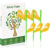 Zoriena Trappole Appiccicose per Mosche 21 Pezzi + 7 Stecchi Estensibili, Acchiappamosche Adesivo Giallo Plug-in per Piante Casa Giardino Interno Esterno Insetticida
