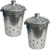 AB Tools Grande inceneritore zincato + coperchio rifiuti giardino foglia bruciatore 2pz