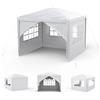 Aufun Gazebo da giardino impermeabile con 4 pannelli laterali, tenda grande pieghevole, tenda da gazebo pieghevole impermeabile, protezione UV 50+ per matrimoni, picnic, feste, 3 x 3 metri, bianco