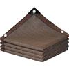 SSFMSF Rete Ombreggiante Protezione Solare 90%, Rotolo Telone Oscurante Antivento Con Occhielli, Rete Tessuta Per Giardino Terrazza Tenda Da Campeggio. (Marrone 12-Pin / 4m * 5m / 13.1ft * 16.4ft)