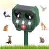 Domigard Repellente per Gatti,Ultrasonico Solare Alimentato Animale Deterrente con Flash LED,5 modalità Regolabili, Ultrasound Repellente per Animali per Giardino Piccioni, Uccelli, Cani, Gatti, Topi，Volpi