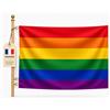 Noovaa 1 Bandiera LGBT 60x90cm | Resistente, occhielli rinforzati, poliestere di qualità, doppie cuciture