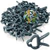 com-four® 60x Grandi Clip per Piante | Clip verdi per pomodori, rose, piante rampicanti e reti da giardino, supporto stabile per le piante