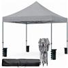 Arreditaly Gazebo Professionale 3x3 M Richiudibile Automatico In Acciaio Con Telo Oxford 1200D PVC Impermeabile e Anti UV Struttura a Fisarmonica con Sacche Zavorra e Borsa Trasporto Sagre Feste Eventi (Grigio)