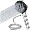 Vinabo Soffione Doccia con Tubo 1,5 m, Doccino 6 Getti Anticalcare
