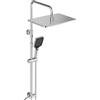 JOHO Colonna Doccia Acciaio Inox Fori Muro Regolabili, Asta Doccia Saliscendi con Doccetta e Soffione, Set Doccia a Pioggia senza Miscelatore, 35x25 cm Cromo