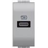 Bticino NT4192C Caricatore USB con un ingresso tipo C, da installare nella placca Livinglight, per la ricarica rapida di dispositivi elettronici fino a 20W, 1 modulo, tech