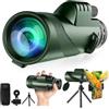 Generic Telescopio monoculare 80 x 100 ad alta potenza per adulti con adattatore per smartphone, visione notturna HD bassa per bird watching, fauna selvatica, caccia, escursionismo, campeggio, viaggi
