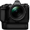 Olympus OM-D E-M5 Mark Kit, Fotocamera Sistema Micro Quattro Terzi, 16,1 MP, Stabilizzatore d'Immagine a 5 Assi, Mirino Elettronico, Nero e Obiettivo M.Zuiko 12-40mm PRO Zoom Universale e Batteria
