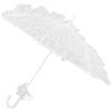 Abaodam Ombrello da Sposa Bianco Piccolo in Pizzo Stile Vintage Romantico | Manico in Legno, Stecche Metalliche, per Decorazioni Nozze e Servizi Fotografici, Atmosfera Elegante