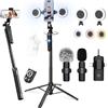 DMYWB Kit vlogging per iPhone/Android, 63 Auto Face Tracking Treppiede per iPhone con Luce, Microfoni Wireless, Scrolling Remote Control per TikTok, Content Creator Kit per YouTube Starter Live Streaming