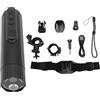 BONKZEBU Telecamera WiFi per Casco, Telecamera per Casco Moto HD 1080P, Luce Anteriore per Bici 4K 1080P con Faro a LED, Grandangolo da 140 Gradi, IP68 per Sport di Guida Notturni (Nera)