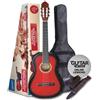 Ashton CG44 - Set completo chitarra 4/4 rossa burst, con accessori