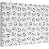 MuchoWow© Pannello Decorativo Parete Pannelli Fonoassorbenti Per Pareti 60x40 cm Acustici Decorazioni Casa Design Isolante Acustico Fonoisolanti Fonoassorbente Cuffie - Gioco - Nero - Bianco