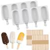 KLLJ Stampi per Ghiaccioli in Silicone,2 pezzi Stampi per Ghiaccioli con 100 Bastoncini,Stampi per Gelato,Stampo per Ghiaccioli,Stampi per Gelato fatti in Casa,per Bambini Adulti