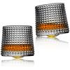 Earnmore Set di 2 bicchieri da whisky a quadretti, rotabili a decompressione (160ml)