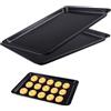 YapitHome Set di 2 teglia da forno, rettangolare, 37 x 28 cm, per forno e fornelli
