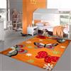 Teppich-Traum Tappeto colorato con farfalle per la cameretta dei bambini - adatto a chi soffre di allergie - arancio rosso, 160 x 230 cm