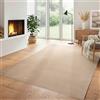 Carpettex Moderno tappeto a pelo corto morbido, unicolore, con retro lavabile, Colore: Beige, Taglia: 200 x 290 cm