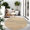 TT Home Tappeto Per Esterni Tappeto Cucina Balcone Terrazza Design Moderno Monocolore, Colore:Natura, Dimensione:120 cm tondo