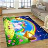 PEIHUODAN Tappeto Cameretta Bambine, Morbido Soffice, Stampa Unicorni Rosa Arcobaleno, Graziosa Decorazione Cartoni Animati, Tappetino Da Gioco Per Bambini, Decorazione Camera Bambini (Colore 4,100x150cm)