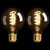 Terafeels Confezione da 2 lampadine LED vintage E27, G80, 4 W, filamento a spirale, luce bianca calda 2700 K, vetro trasparente, dimmerabile Edison a vite