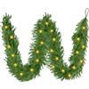 Timiyou Ghirlanda Natalizia con Luci 270cm, Tralcio Natalizio Luminoso con 30 LED, Ghirlanda Natale Artificiale Realistica, Decorazioni Natalizie per Esterno e Interno, per Tavolo/Scale/Pareti/Porta/Camino