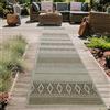 Teppich-Traum Tappeto per Interni ed Esterni in Effetto Sisal per Cucina Soggiorno Terrazza Balcone - Motivo di Rombi Diamanti - beige Größe 67x180 cm