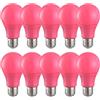 HUAMu Lampadine LED E27, Rosa,300LM,Lampadina LED a Globo A60 Attacco E27, 3W equivalenti 30W, per Esterni, Patio, Feste, Natale,Nozze,confezione da 10 pezzi