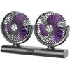 Vilgftyiet Ventilatore a doppia testa con luce, ventilatore portatile da tavolo a 3 velocità, ventilatore da tavolo ricaricabile con USB-C, per casa, ufficio, viaggi, campeggio, viola, bianco (grigio)