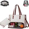 Generic Borsa Tote Donna 2 in 1 con Scomparto Termico per Pranzo, Grande da Lavoro 40cm Impermeabile, Borsa per Ufficio Viaggi Scuola Quotidiano (Bianco)