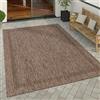 Paco Home Tappeto Per Esterno Terrazzo Balcone Tappeto Cucina Moderno Motivo Geometrico Motivo Astratto, Dimensione:120x160 cm, Colore:Marrone