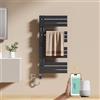 EMKE Scaldasalviette Elettrico con WIFI Termostato 104x50 cm, 600W Antracite, Scaldasalviette a Basso Consumo, Resistenza Riscaldante con Timer, Termoarredo Bagno, Scaldasalviette Elettrico Bagno
