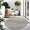 TT Home Tappeto Per Esterni Tappeto Cucina Balcone Terrazza Design Moderno Monocolore, Colore:Grigio, Dimensione:120 cm tondo