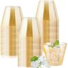 mauepersu 50 bicchieri di plastica con argento, 270 ml, in plastica, riutilizzabili, eleganti bicchieri da vino per champagne e birra, cocktail, martini, soda dessert (Oro glitterato)