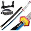 Udekit Anime Ninja Spada di bambù Katana Guerriero Arma-40pollici(104 cm),con Cintura e Supporto,per Halloween,Festa a Tema Carnevale Festa in Maschera Cosplay