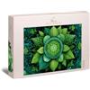 Ulmer Puzzleschmiede Puzzle 1000 pezzi Anima Viridis - Manadal naturale simmetrico con centro luminoso e dettagli botanici - Design meditativo - Qualità puzzle Made in Germany