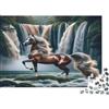 qDkPwMnRfVbHj Cavallo Selvaggio Puzzle 1000 Pezzi Puzzle per Adulti Carta Cascata Naturale Rilassante Decorazione Famiglia Regalo 52x38cm/1000pcs