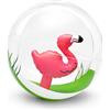 JOVYTH 1x Pallone Gonfiabile Fenicottero, 30cm Pallina da Spiaggia Senza Pompa, Superficie Antiscivolo per Piscina e Mare, Ideale per Giochi Acquatici Sicuri Estate