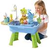 ZVD Tavolo acqua per bambini, giochi all'aperto per bambini con rubinetto a 180°, lavello da gioco ad acqua corrente, piedi rimovibili, giocattolo d'acqua interno per casa e giardino, scuola materna