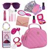 Generico Borsa da gioco per bambini, Borsa da gioco con - Fai finta di giocare al kit di giocattoli 27X,Borsetta per bambina, borsetta giocattolo con portafoglio, telefoni, occhiali da sole, chiavi, carte di c