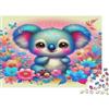 VHJRNXPMZBTL Dolce Koala Blu Cartone Animato Puzzle 1000 Pezzi Carta per Adulti Stile Floreale Fantasia Puzzle per Famiglia Relax Decorazione Regalo 38x26cm/1000pcs