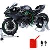 Risopen 1:6 Modello Moto Giocattolo Compatibile con Kawasaki Ninja H2R Nero