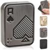 Bufccy Fidget Slider, carta da poker in metallo, giocattolo a mano, fidget clicker per adulti e adolescenti, allevia lo stress e l'ansia da ADHD, regalo per fidanzato, marito e padre (argento A)