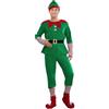 Qianderer Set di costumi da elfo di Natale, per ragazze, ragazzi, uomini, donne, set per cosplay di Babbo Natale, per feste e feste (costume da elfo da uomo, XL)