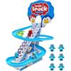 Ynnhik Set di giocattoli con scivolo pinguini - Giocattolo con scivolo elettrico, giocattolo con pista scorrevole per scale | Giocattolo elettrico per pista da arrampicata con scale scorrevoli per pinguini,