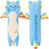 shownicer Peluche a forma di drago, gatto, giocattolo di peluche, regalo per adulti e bambini, 3 anni (blu, 50 cm)