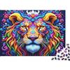 VHJRNXPMZBTL Testa di Leone Colorata Puzzle 1000 Pezzi Carta per Adulti Arte Moderna Gioco di Puzzle 1000 Pezzi Relax Famiglia Regalo Casa 38x26cm/1000pcs